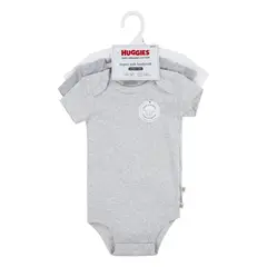 HUGGIES - Ropa de Bebé Pack de 3 Bodies Niño Gris Jaspeado