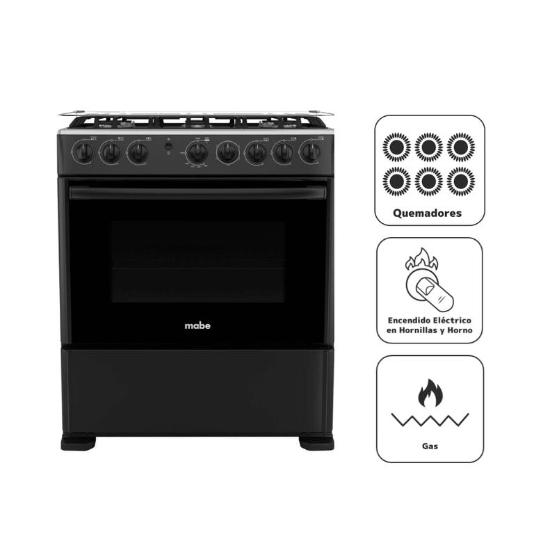 Cocina de Piso a Gas 76 cm Negro CMP3020FN0