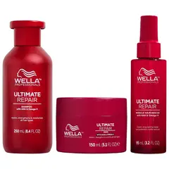 WELLA - Shampoo 250ml + Mascarilla + Miracle Hair 95ml Ultimate Repair