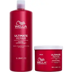 WELLA - Shampoo Reparador 1000ml + Mascarilla Ultimate Repair