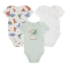 HUGGIES - Ropa de Bebé Pack de 3 Bodies Niño Verde Jurásico