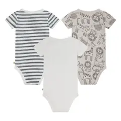 HUGGIES - Ropa de Bebé Pack de 3 Bodies Niño Blanco Sabana