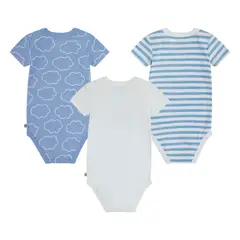 HUGGIES - Ropa de Bebé Pack de 3 Bodies Niño Celeste Nuboso