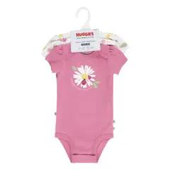 HUGGIES - Ropa de Bebé Pack de 3 Bodies Niña Rosado Aflorado