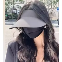GENERICO - Visera Negra UPF50 Unisex Gorro Estilo Coreano