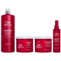 WELLA - Shampoo 1000ml+ Acondicionador Mascarilla Spray Ultimate Repair