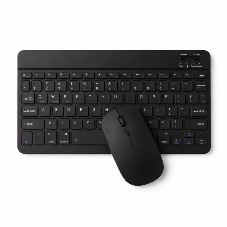 Teclado Con Mouse Bluetooth Inalámbrico Para Tablet PC y iPad - Negro Profesional