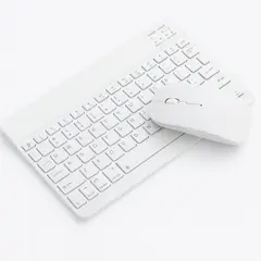 GENERICO - Teclado con Mouse Bluetooth Inalambrico para Pc Tablet Mac iPad Blanco