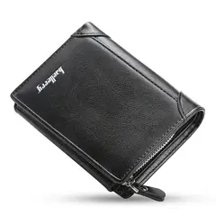 BAELLERRY - Billetera 3 Cuerpo Hombre PU Monedero con Cremallera en Caja