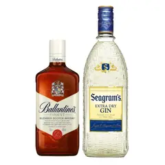 BALLANTINES FINEST - Whisky 700ml + Gin Seagrams