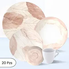 TRAMONTINA - Juego de Vajilla X20 Piezas Rose