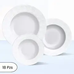 TRAMONTINA - Juego de Vajilla X18 Piezas Alicia