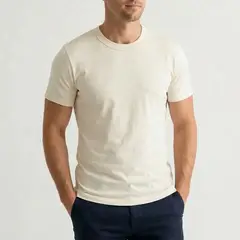 GENERICO - Polo Hombre Slim Fit Crema de Algodón Peruano