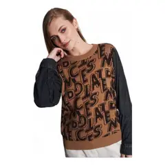 GENERICO - Chompa Mujer Jean Mangas Ev-85 Color Marron