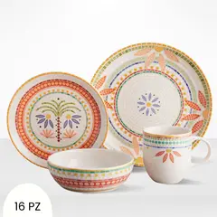 CORONA - Juego de Vajillas Fiore 16 Piezas
