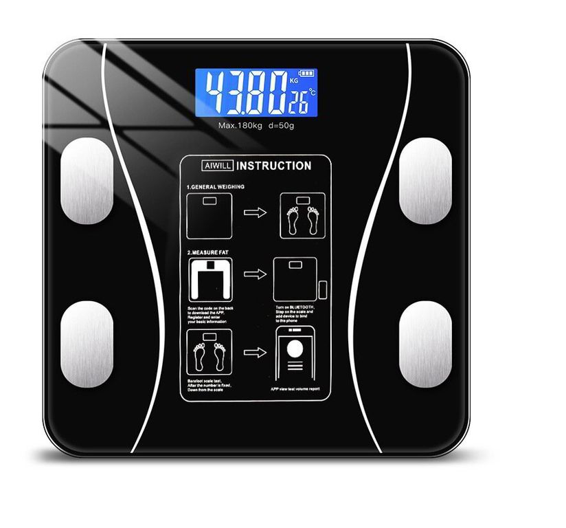 BALANZA DIGITAL BLUETOOTH CAPACIDAD 180 KG – A PILAS - NEGRO