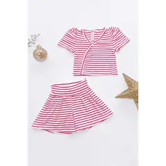 KIDS MASHMELO - Outfit de Polo en Rib y Falda Short para Niña -