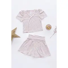 KIDS MASHMELO - Outfit de Polo en Rib y Falda Short para Niña -