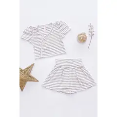 KIDS MASHMELO - Outfit de Polo en Rib y Falda Short para Niña -