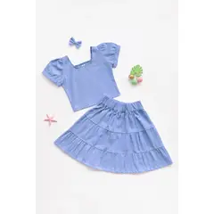 KIDS MASHMELO - Outfit de Top con Falda Larga en Oxford para Niña - Kids Mahmelo