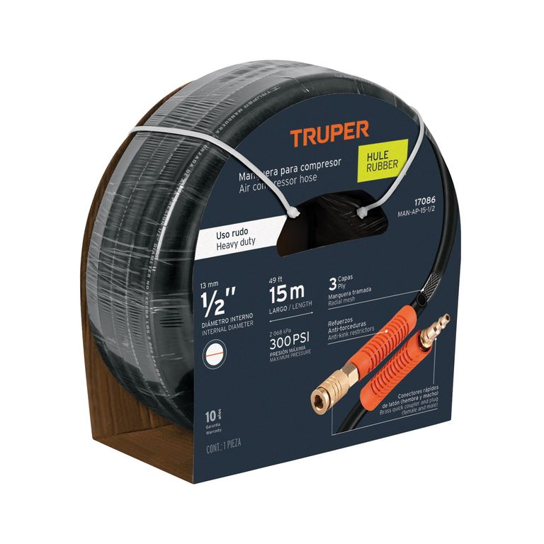 Manguera 1/2" x 15m Hule para Compresora 17086