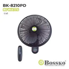 BOSSKO - Ventilador de Pared BK 8210PD con Control Remoto 80 Watts