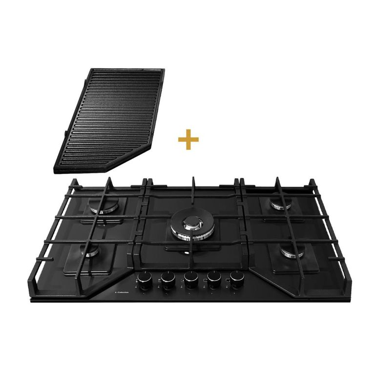 Encimera 5 Quemadores SOLCO060+Parrilla Max Grill Hierro Fundido.
