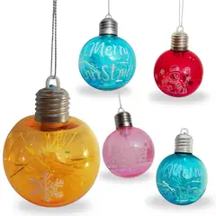 PENTHA - Bolas Navideñas de Colores Transparentes con Luces 8cm Set x18