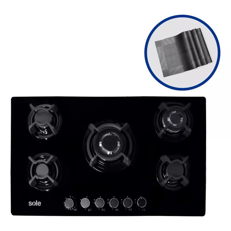 Cocina Empotrable GLP/GN SOLCO059 5 hornillas.