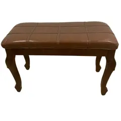 GENERICO - BANQUETA DE BASE DE MADERA CON COJIN CUERINA COLOR MARRON