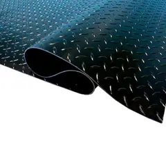 QRUBBER - Piso De Caucho Antideslizante Diamantado Color Negro 1.2 m x 20m x 3mm