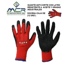 GENERICO - GUANTE ANTI CORTE CON LATEX RESISTENTE ACEITE Y GRASA INDUSTRIAL 12UND