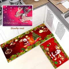 SALA FABULOSA - Alfombra De Cocina 2 Pzs Absorvente/antideslizante Reno golden