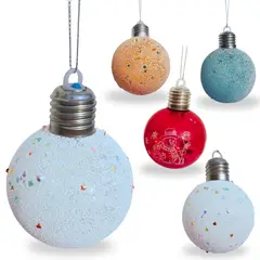 PENTHA - Bolas Navideñas con Luces Efecto Nevado 8cm Set x18