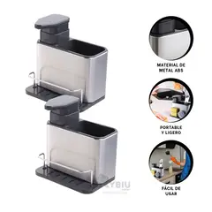 RYBIU IMPORT - Dispensador de Gel de Baño Plateado y Negr Y+Regalo Stickers