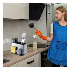 GENERICO - Organizador para Aseo en Color Negro Y+Banderitas Adhesivas