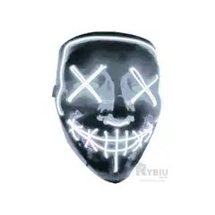 GENERICO - Careta Luciente en Color Blanco Y+Banderitas Adhesivas