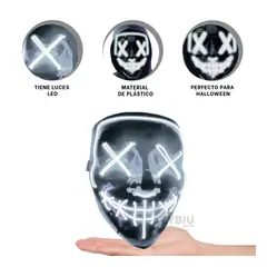 GENERICO - Antifaz para Hallowen en Color Blanco Y+Envoltorio de Regalo