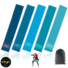 GENERICO - Set de 5 bandas de resistencia para ejercicios. azules
