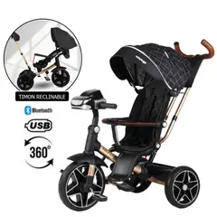 VOYAGE - Triciclo Giratorio 5 en 1 Nova USB Bluetooth Negro