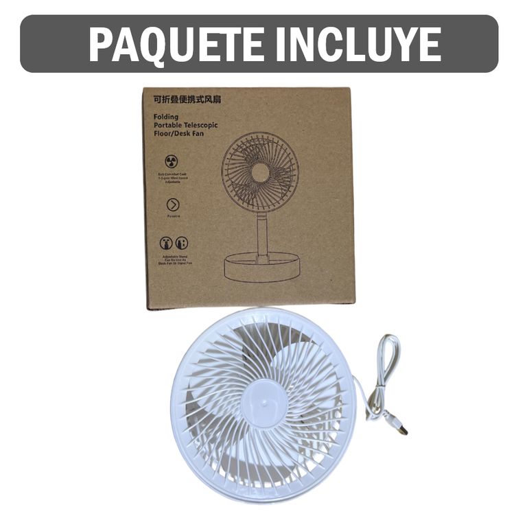 Ventilador Blanco portátil de escritorio con conexión USB