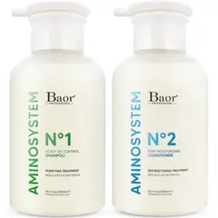 BAOR PROFESSIONAL - Shampoo para Cabello Graso 300ml + Acondicionador Baor Aminosystem