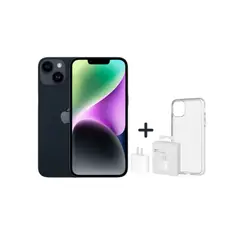 APPLE - IPHONE 14 128GB CHIP FISICO - NEGRO + CARGADOR + CASE PROTECTOR