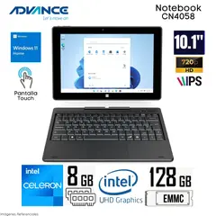 ADVANCE - Laptop CN4058 2 en 1 Celeron N4020 8GB/ 128GB 10.1"  Pantalla táctil Wind 11