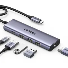 UGREEN - Hub USB-C 5 en 1 HDMI 4K USB 3.0 PD Power CM511 - 15597