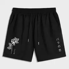 YANSUS - Short Hombre Algodon Negro Estampado