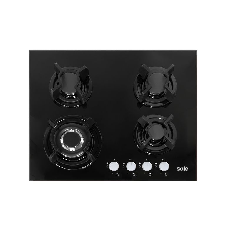 Encimera de Vidrio Templado 4 Quemadores y Triple Flama SOLCO034.