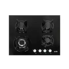 SOLE - Encimera de Vidrio Templado 4 Quemadores y Triple Flama SOLCO034.