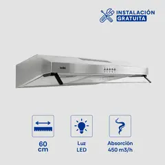 SOLE - Campana Extractora Roma Acero Inoxidable 60cm