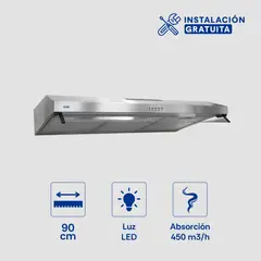SOLE - Campana Inoxidable Roma 90cm 2m